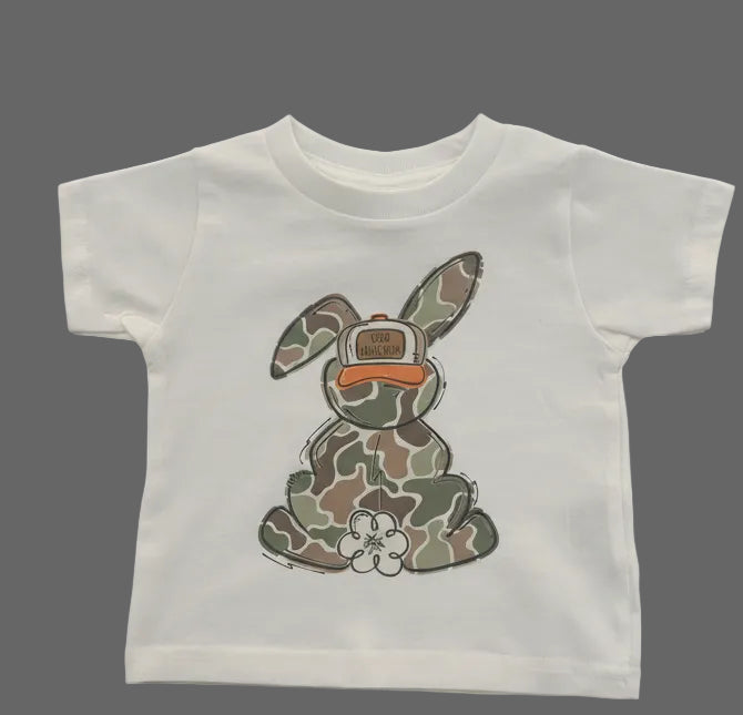 Camo Bunny “Egg Hunter” toddler shirt 