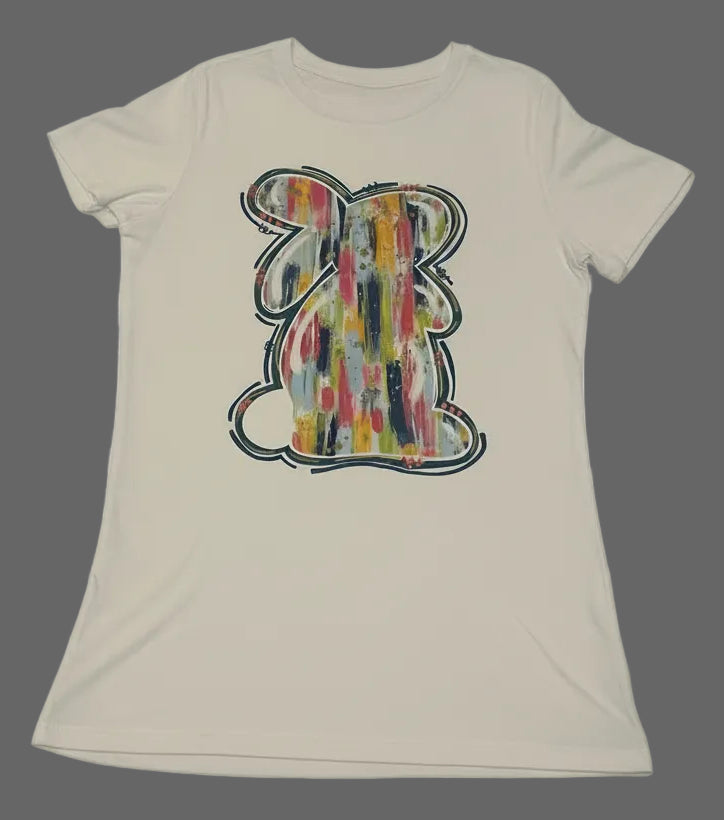 Colorful Bunny Adult T-Shirt