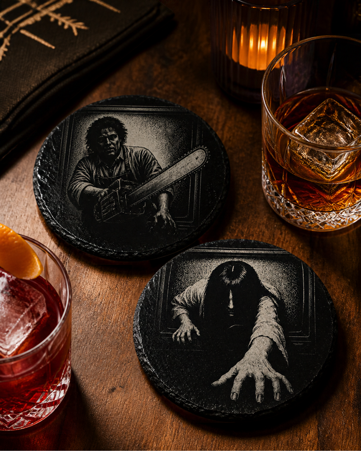 Laser Engraved Rock Stone Coasters