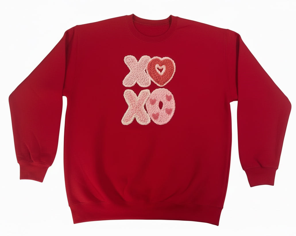 XOXO "Faux Yarn" Print Adult Sweatshirt